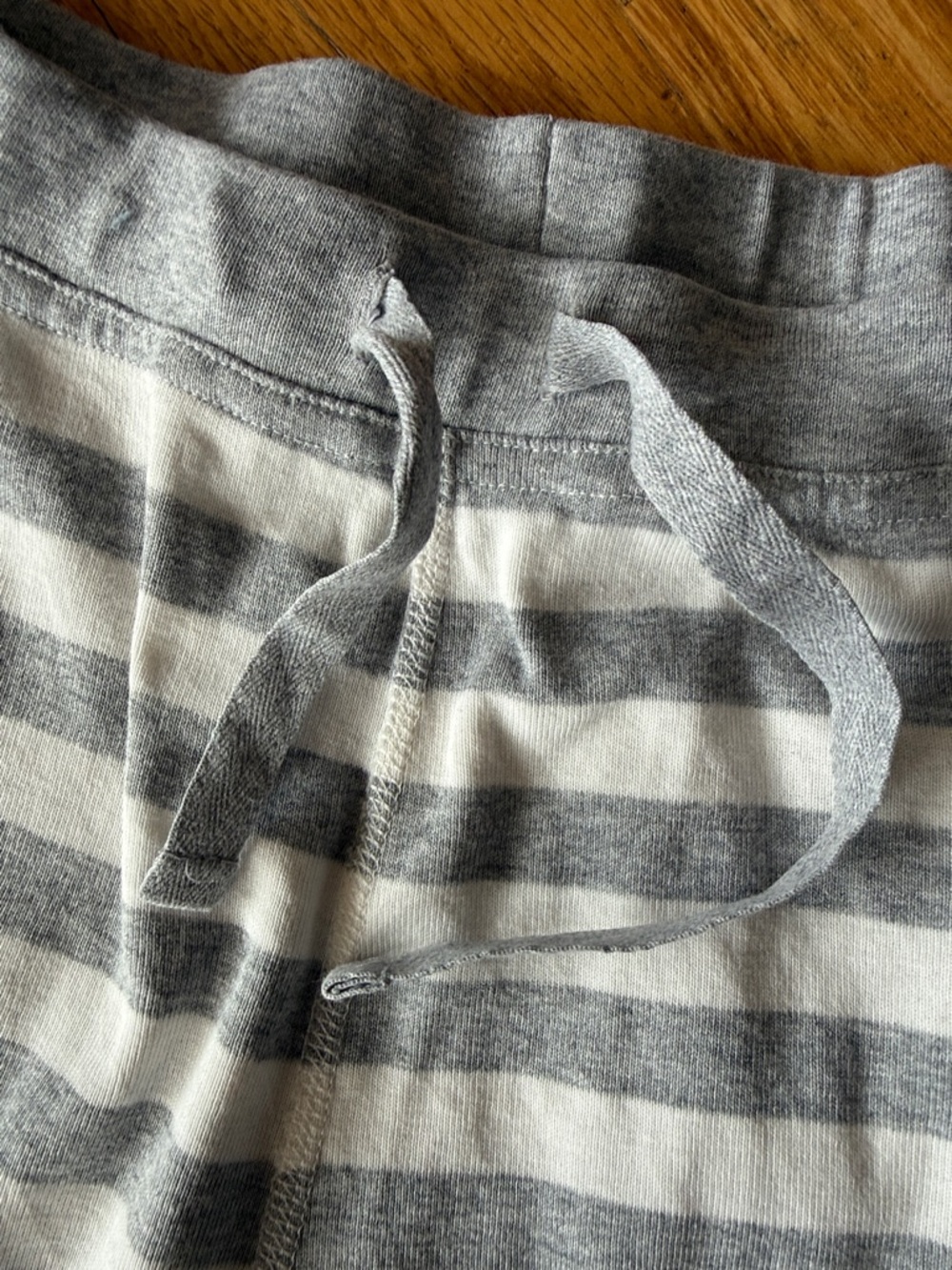 Hanna Andersson Organic Heather Gray White Striped Pajamas Adult Womens Set XL - Picture 7 of 11